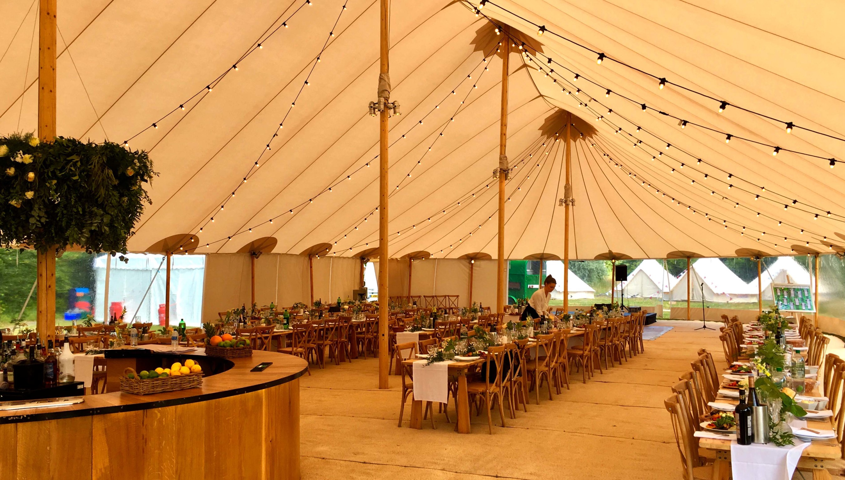 Bignor Park Weddings Crocket Lawn Marquee interior