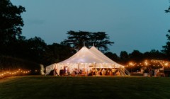 Bignor Park Weddings Croquet Lawn reception at night with band
